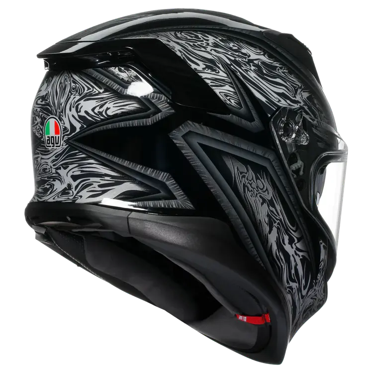 AGV K7 Motorcycle Helmet - Damascus Black/Silver - Image 4