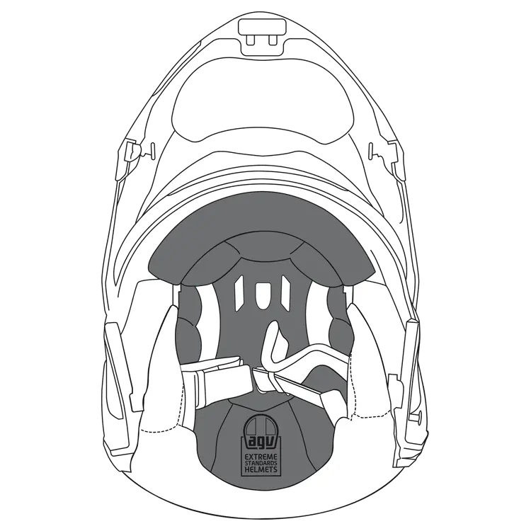 AGV Sportmodular Motorcycle Helmet Liner - Crown Pad - Image