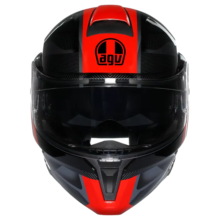AGV Streetmodular Motorcycle Helmet - Ledro Black/Red - Image 4