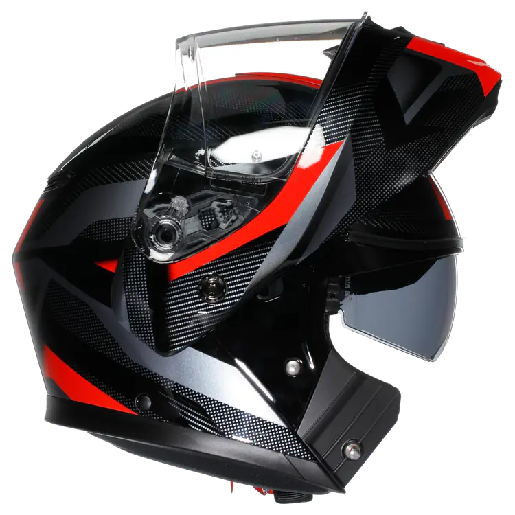AGV Streetmodular Motorcycle Helmet - Ledro Black/Red - Image