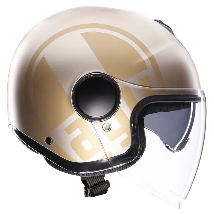AGV Eteres Open Face Motorcycle Helmet - Sirolo Matt White/Gold - Image