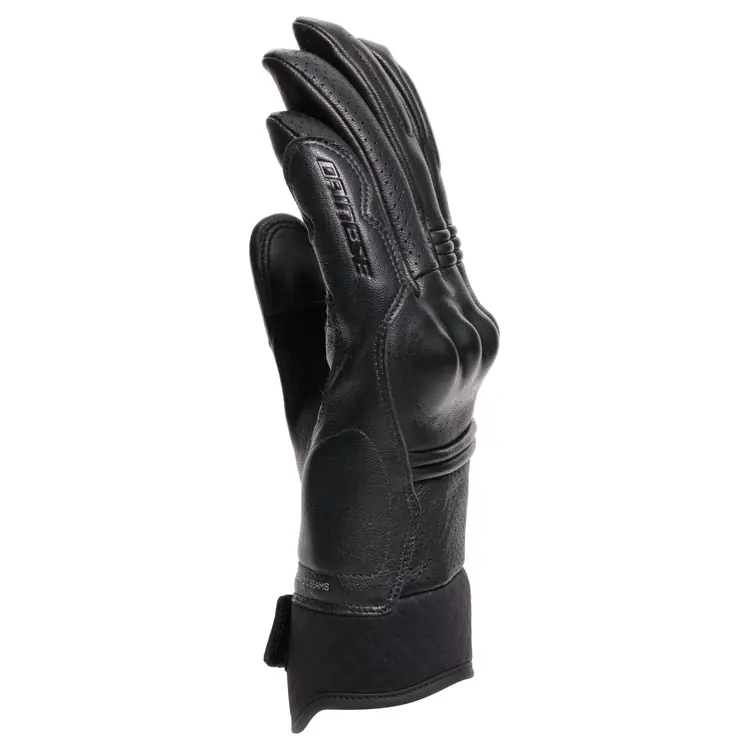 Dainese Summer Leather Motorcycle Gloves - Folgor Black - Image 4