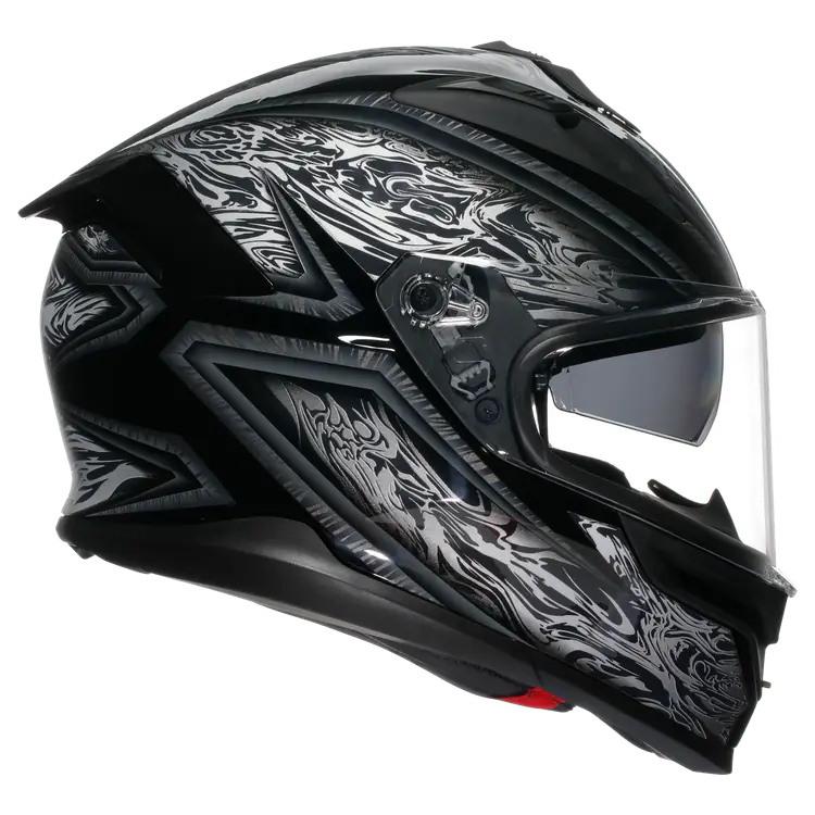 AGV K7 Motorcycle Helmet - Damascus Black/Silver - Image 2