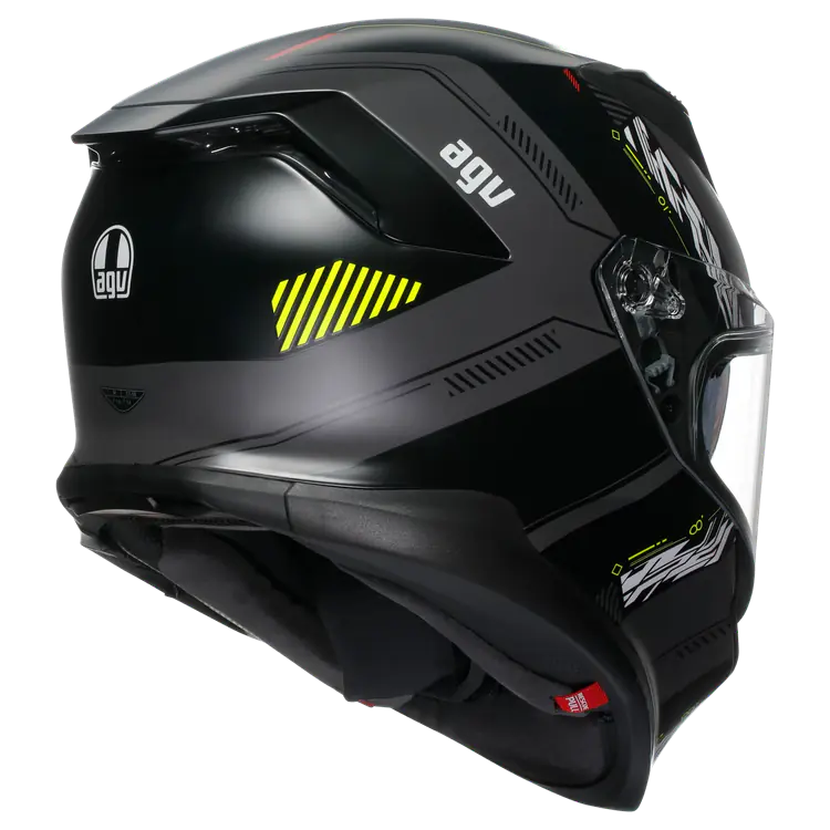 AGV K7 Motorcycle Helmet - Kyber Matt Grey/Yellow Fluo - Image 4