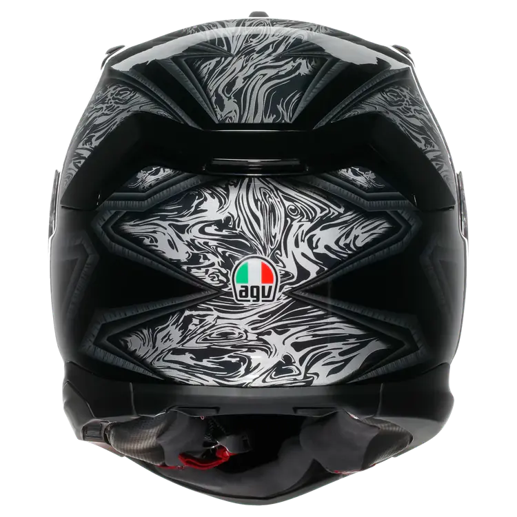 AGV K7 Motorcycle Helmet - Damascus Black/Silver - Image 6
