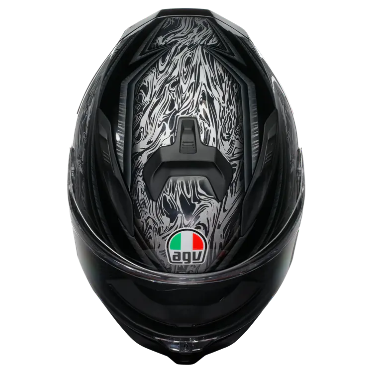 AGV K7 Motorcycle Helmet - Damascus Black/Silver - Image 5