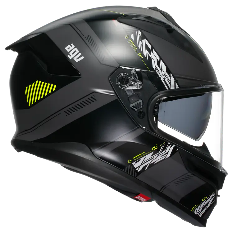 AGV K7 Motorcycle Helmet - Kyber Matt Grey/Yellow Fluo - Image