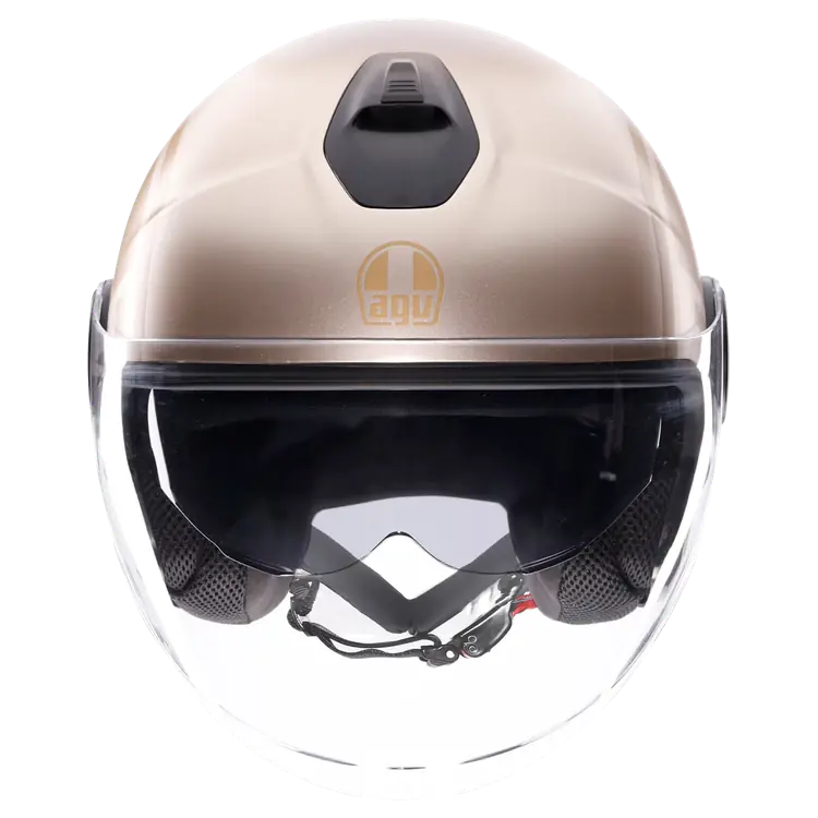 AGV Eteres Open Face Motorcycle Helmet - Sirolo Matt White/Gold - Image